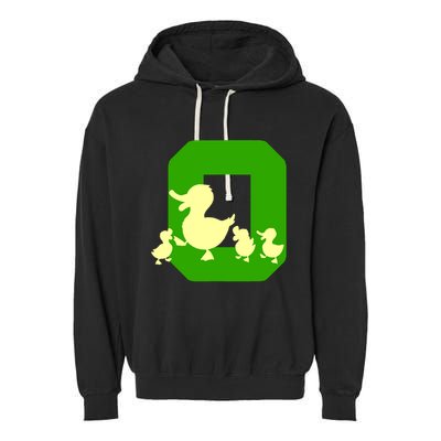 Oregon Duck Letter O Funny Oregon Yellow Duck Garment-Dyed Fleece Hoodie