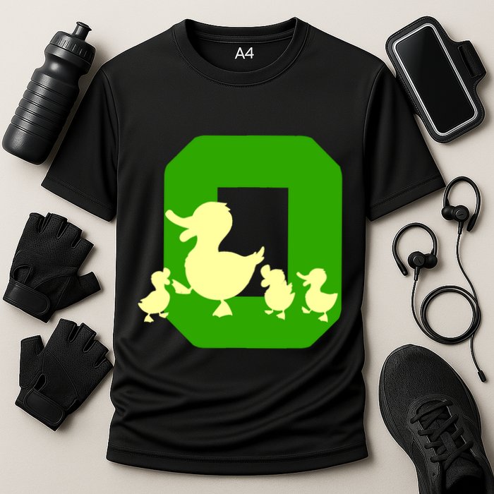Oregon Duck Letter O Funny Oregon Yellow Duck Performance Shirt