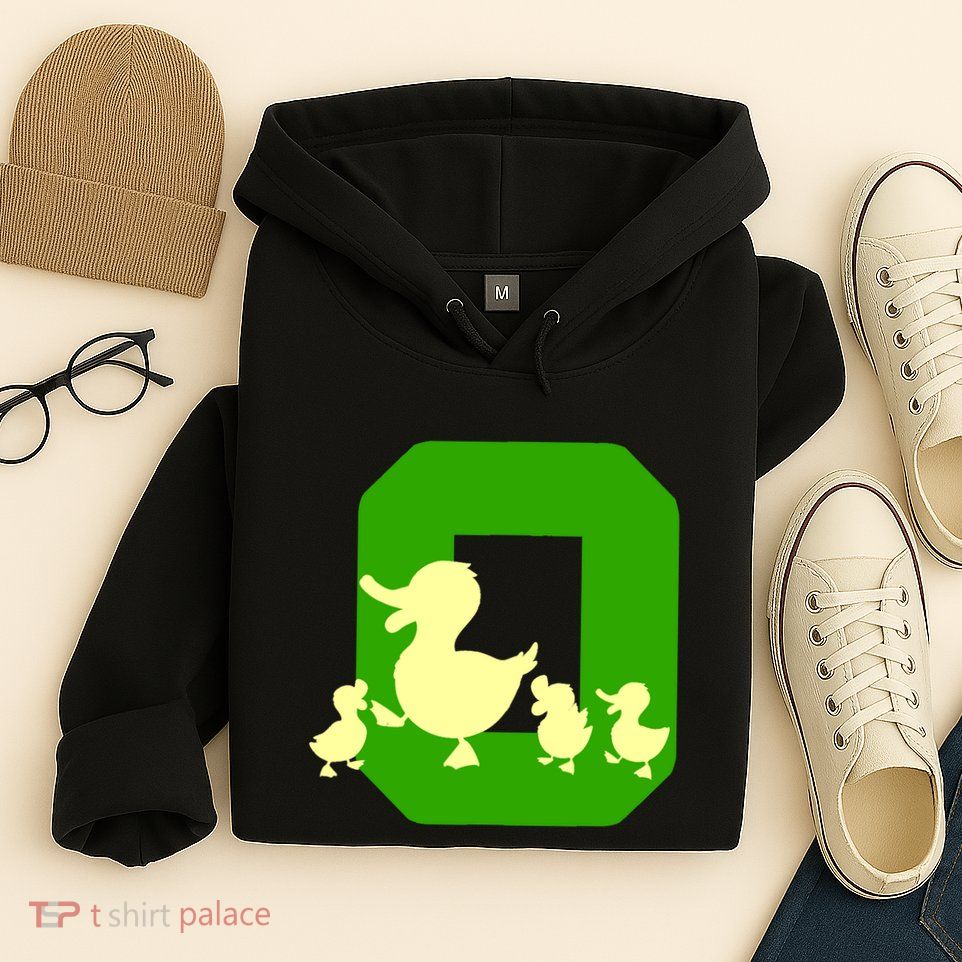 Oregon Duck Letter O Funny Oregon Yellow Duck Hoodie