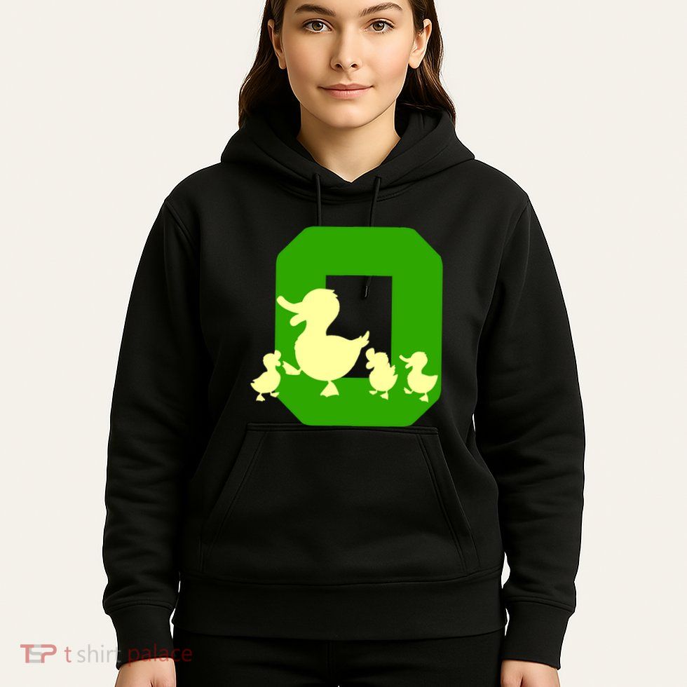 Oregon Duck Letter O Funny Oregon Yellow Duck Hoodie