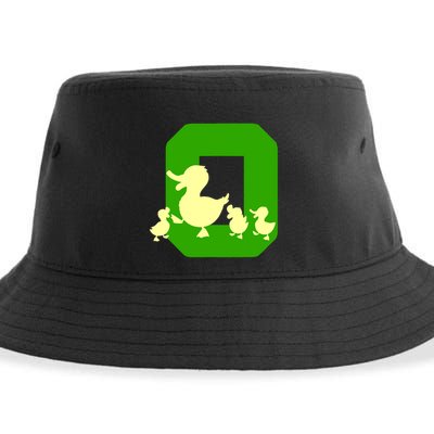 Oregon Duck Letter O Funny Oregon Yellow Duck Sustainable Bucket Hat
