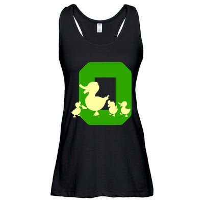 Oregon Duck Letter O Funny Oregon Yellow Duck Ladies Essential Flowy Tank