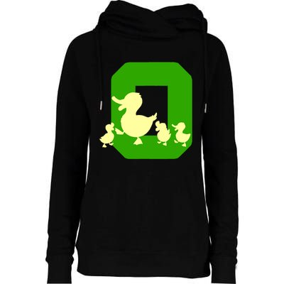 Oregon Duck Letter O Funny Oregon Yellow Duck Womens Funnel Neck Pullover Hood
