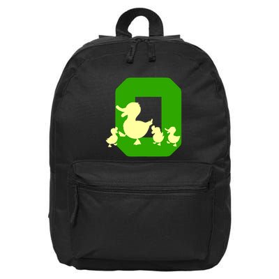 Oregon Duck Letter O Funny Oregon Yellow Duck 16 in Basic Backpack