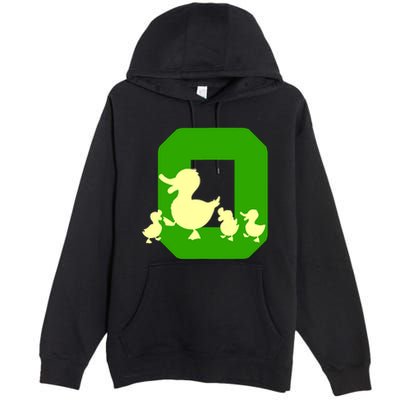 Oregon Duck Letter O Funny Oregon Yellow Duck Premium Pullover Hoodie