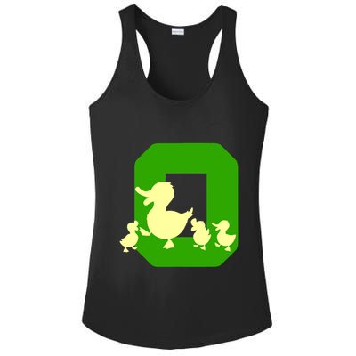 Oregon Duck Letter O Funny Oregon Yellow Duck Ladies PosiCharge Competitor Racerback Tank