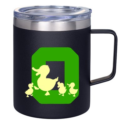 Oregon Duck Letter O Funny Oregon Yellow Duck 12oz Stainless Steel Coffee Mug