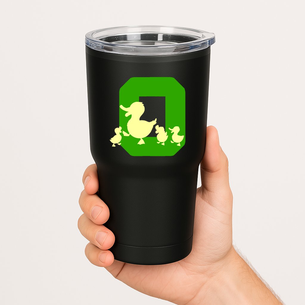 Oregon Duck Letter O Funny Oregon Yellow Duck Tumbler