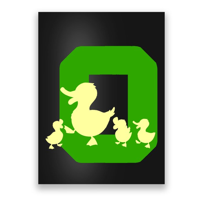 Oregon Duck Letter O Funny Oregon Yellow Duck Poster