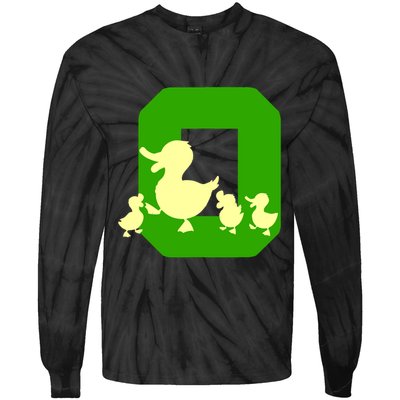 Oregon Duck Letter O Funny Oregon Yellow Duck Tie-Dye Long Sleeve Shirt