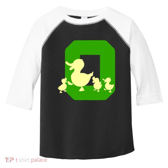 Oregon Duck Letter O Funny Oregon Yellow Duck Toddler Fine Jersey T-Shirt