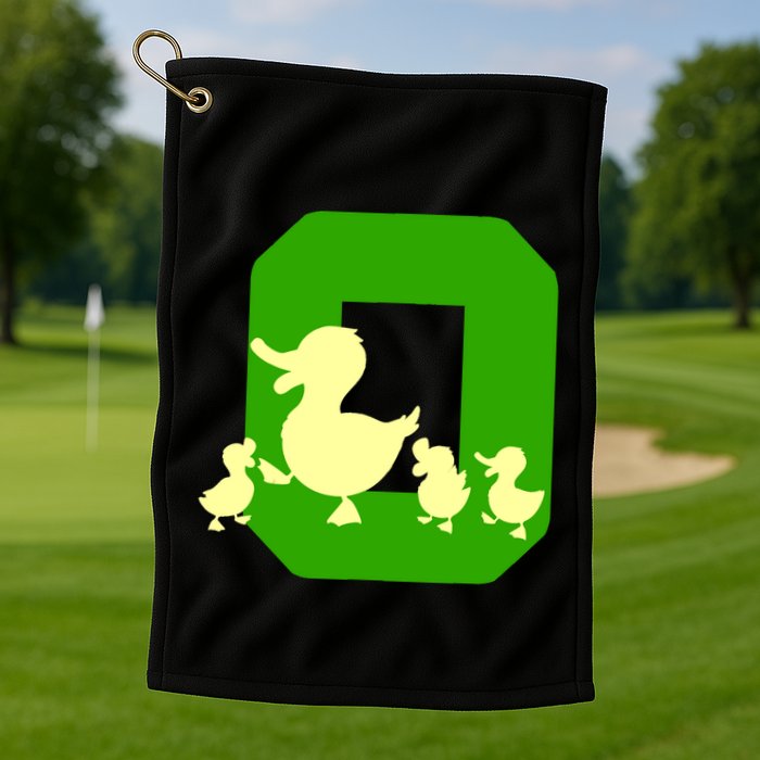 Oregon Duck Letter O Funny Oregon Yellow Duck Golf Towel