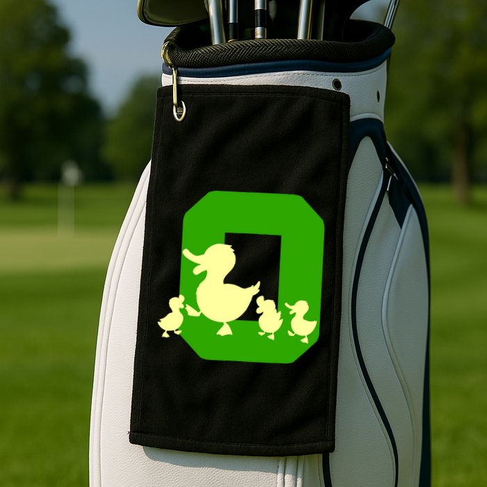 Oregon Duck Letter O Funny Oregon Yellow Duck Golf Towel