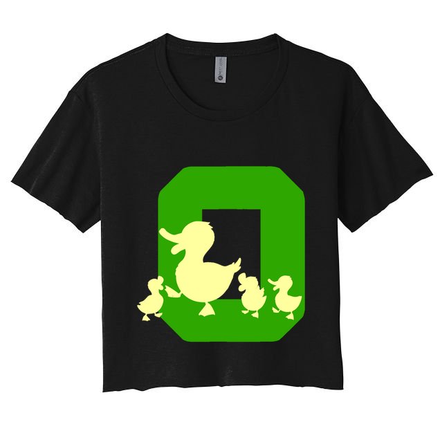 Oregon Duck Letter O Funny Oregon Yellow Duck Crop Top