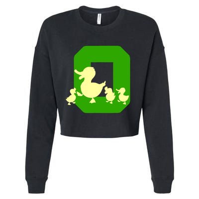 Oregon Duck Letter O Funny Oregon Yellow Duck Cropped Pullover Crew