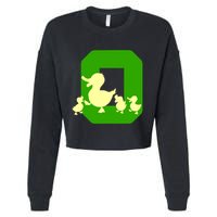 Oregon Duck Letter O Funny Oregon Yellow Duck Cropped Pullover Crew
