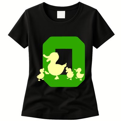 Oregon Duck Letter O Funny Oregon Yellow Duck Womens T-Shirt