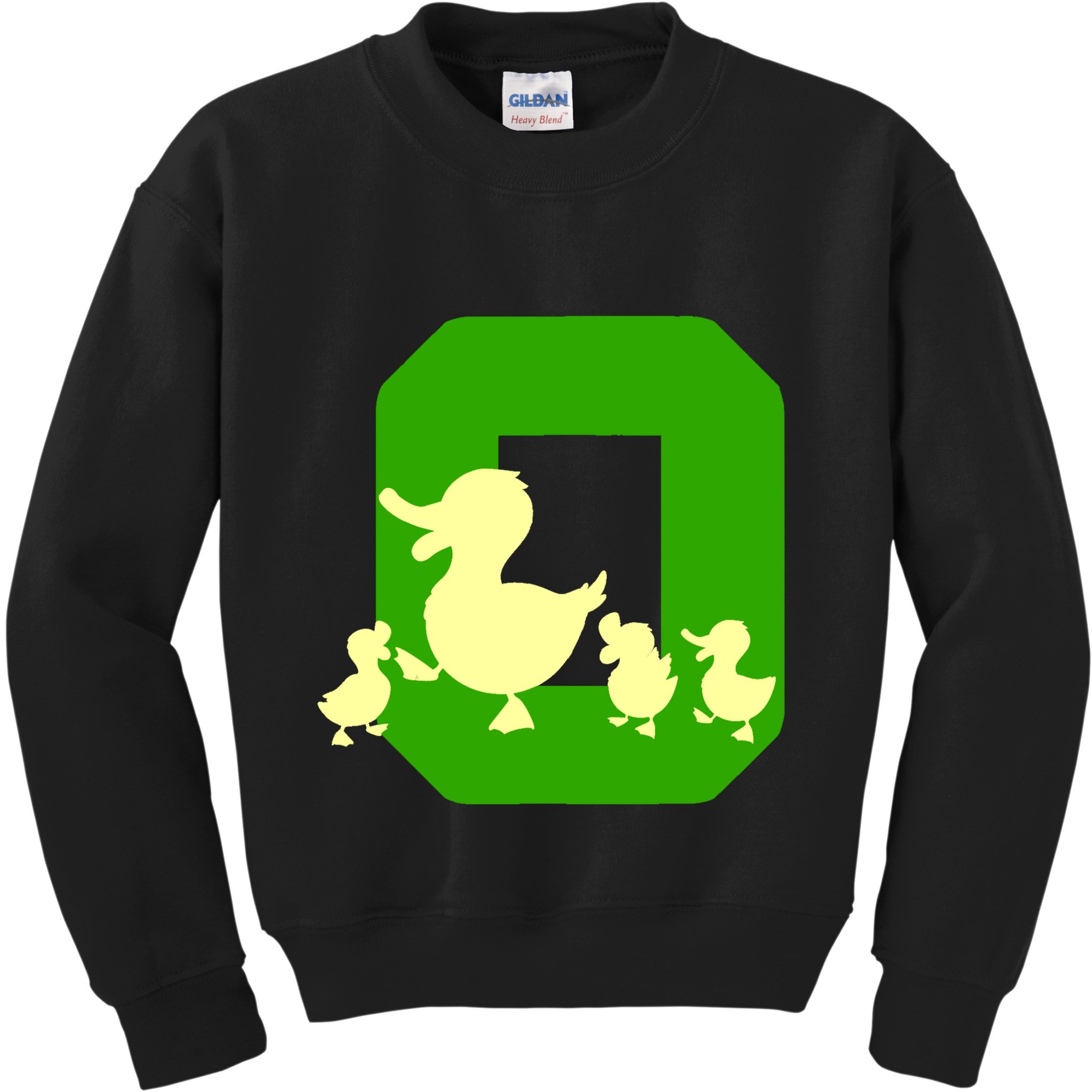 Oregon Duck Letter O Funny Oregon Yellow Duck Kids Sweatshirt