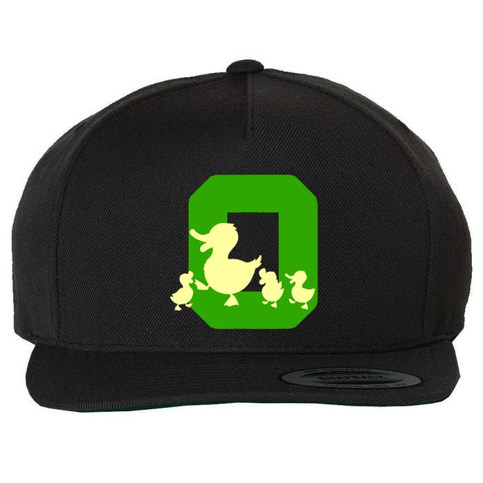 Oregon Duck Letter O Funny Oregon Yellow Duck Wool Snapback Cap
