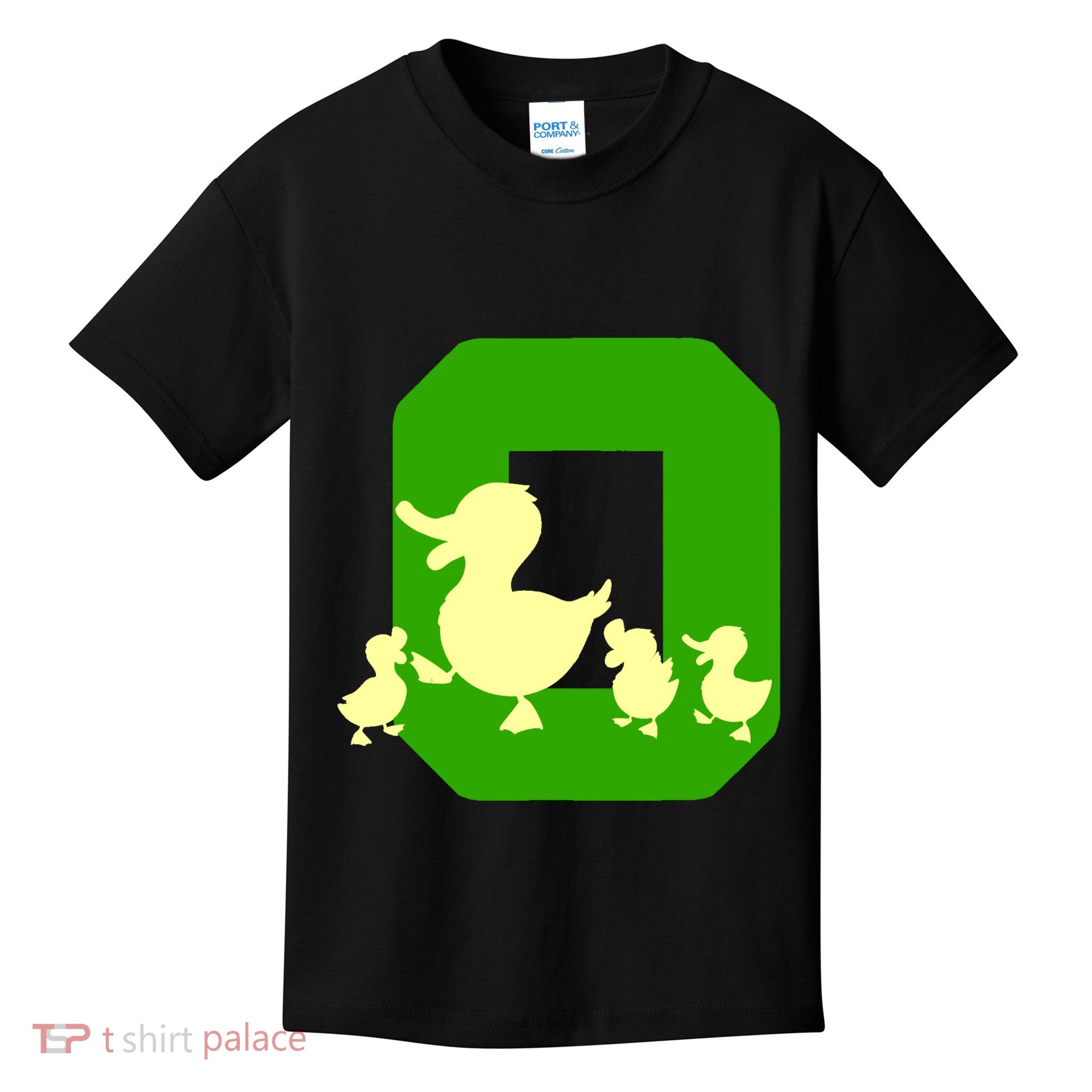 Oregon Duck Letter O Funny Oregon Yellow Duck Kids T-Shirt