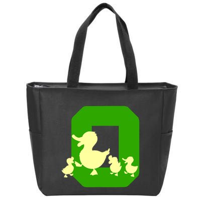 Oregon Duck Letter O Funny Oregon Yellow Duck Zip Tote Bag