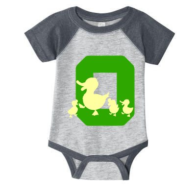 Oregon Duck Letter O Funny Oregon Yellow Duck Infant Baby Jersey Bodysuit