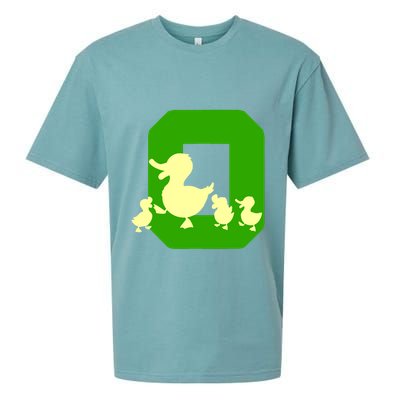 Oregon Duck Letter O Funny Oregon Yellow Duck Sueded Cloud Jersey T-Shirt