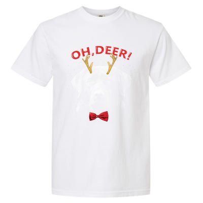 Oh Deer Labrador Xmas Red Bowtie Gift Garment-Dyed Heavyweight T-Shirt