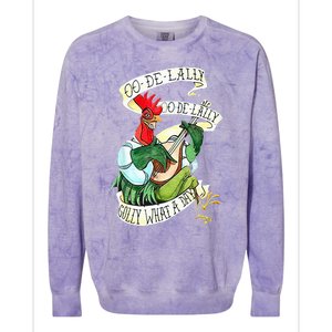 OO DE LALLY GOLLY What A Day Rooster Playing  Colorblast Crewneck Sweatshirt