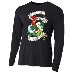 OO DE LALLY GOLLY What A Day Rooster Playing  Cooling Performance Long Sleeve Crew