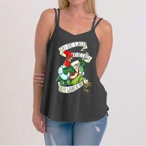 OO DE LALLY GOLLY What A Day Rooster Playing  Women's Strappy Tank