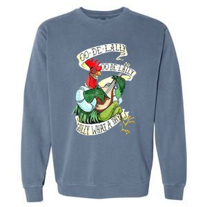 OO DE LALLY GOLLY What A Day Rooster Playing  Garment-Dyed Sweatshirt