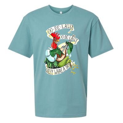 OO DE LALLY GOLLY What A Day Rooster Playing  Sueded Cloud Jersey T-Shirt