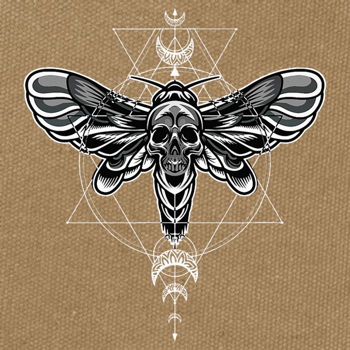 Occult Death Moth Mystic Death Moth And Sacred Geometry Cotton Canvas Backpack