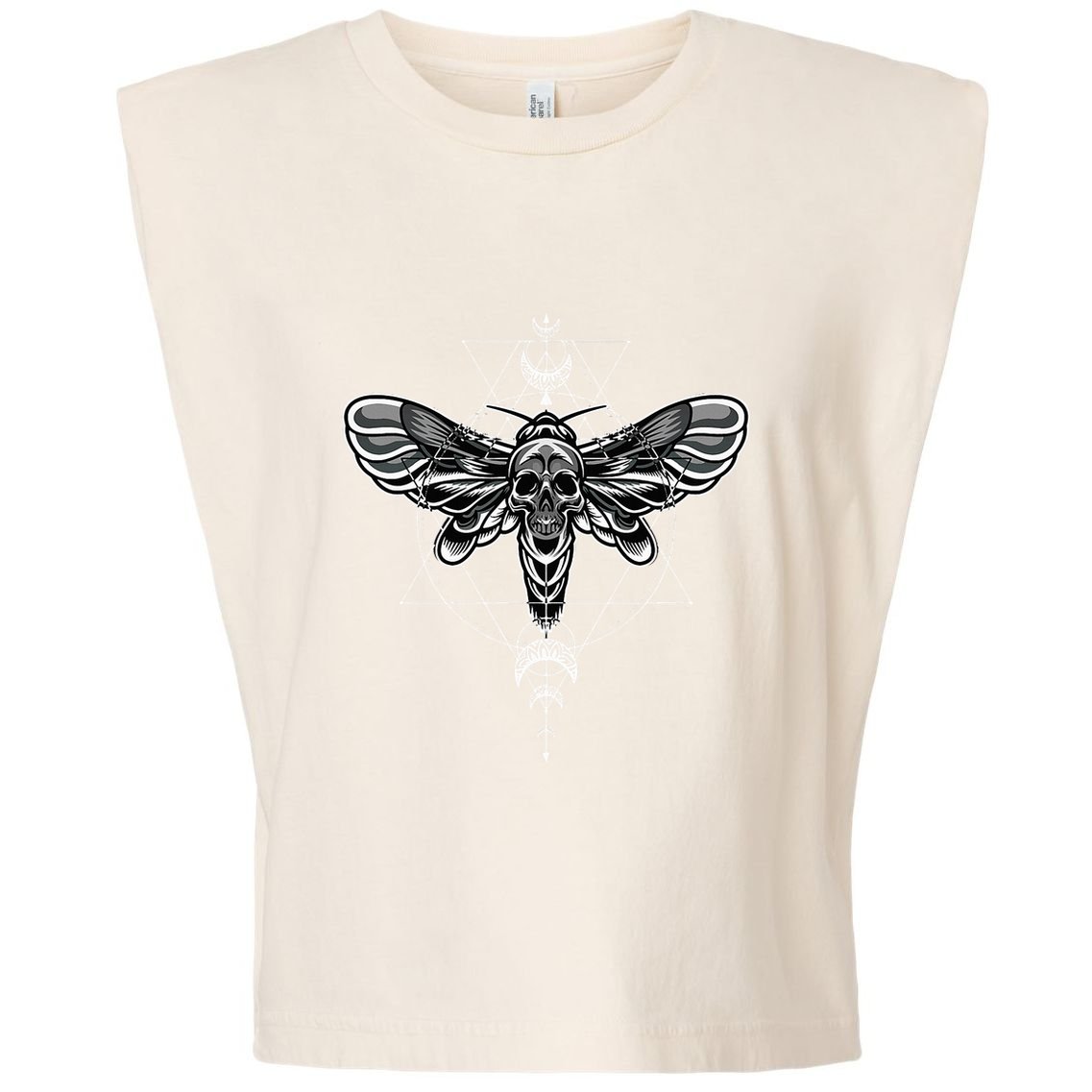 Occult Death Moth Mystic Death Moth And Sacred Geometry Garment-Dyed Women's Muscle Tee