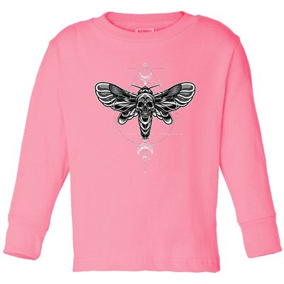 Occult Death Moth Mystic Death Moth And Sacred Geometry Toddler Long Sleeve Shirt