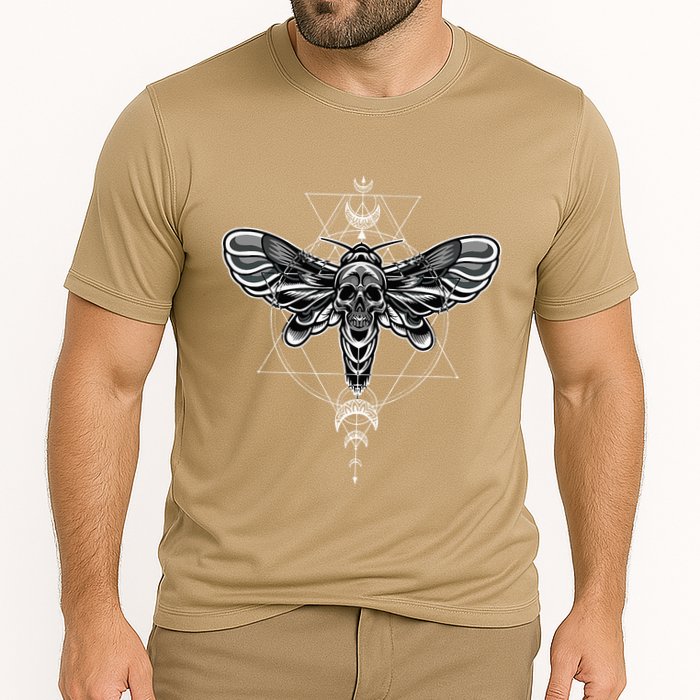 Occult Death Moth Mystic Death Moth And Sacred Geometry Cooling Performance Crew T-Shirt