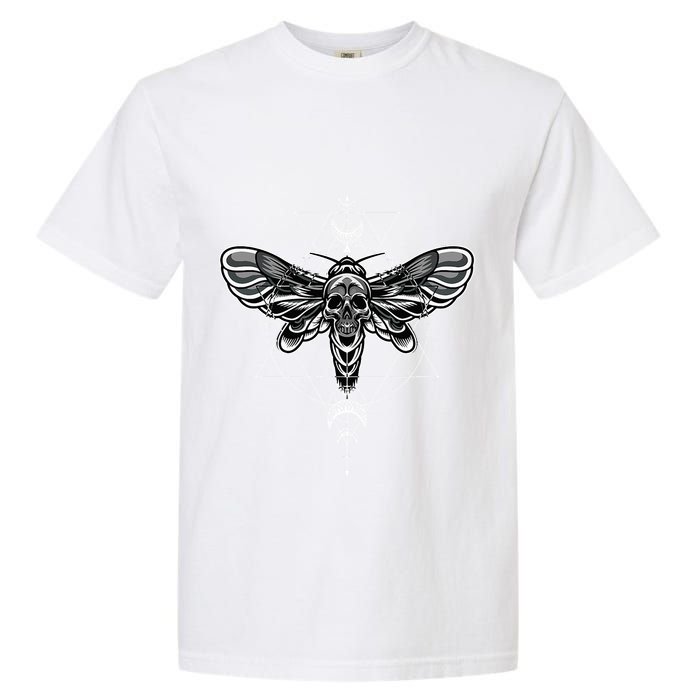 Occult Death Moth Mystic Death Moth And Sacred Geometry Garment-Dyed Heavyweight T-Shirt