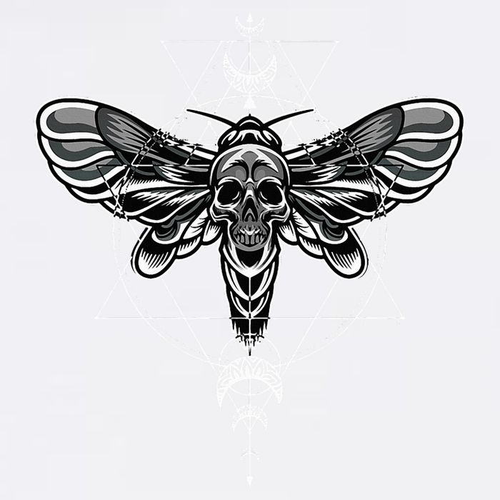 Occult Death Moth Mystic Death Moth And Sacred Geometry Garment-Dyed Heavyweight T-Shirt