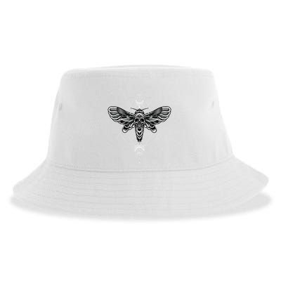 Occult Death Moth Mystic Death Moth And Sacred Geometry Sustainable Bucket Hat