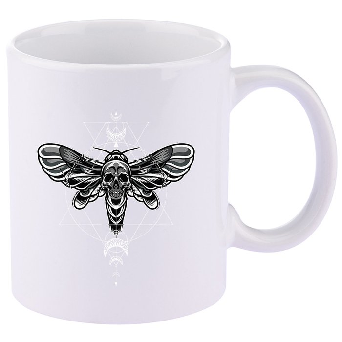 Occult Death Moth Mystic Death Moth And Sacred Geometry 11oz C Handle Ceramic Mug
