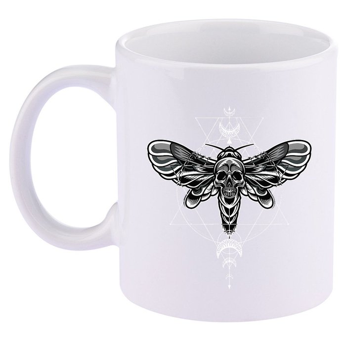 Occult Death Moth Mystic Death Moth And Sacred Geometry 11oz C Handle Ceramic Mug