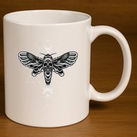 Occult Death Moth Mystic Death Moth And Sacred Geometry 11oz C Handle Ceramic Mug