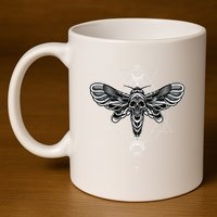 Occult Death Moth Mystic Death Moth And Sacred Geometry 11oz C Handle Ceramic Mug