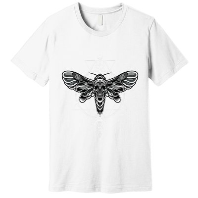 Occult Death Moth Mystic Death Moth And Sacred Geometry Premium T-Shirt