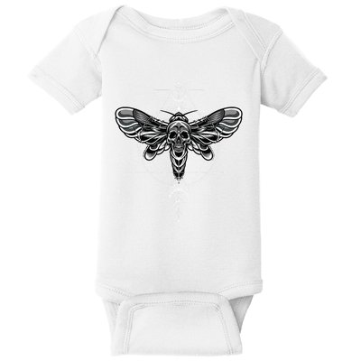 Occult Death Moth Mystic Death Moth And Sacred Geometry Baby Bodysuit