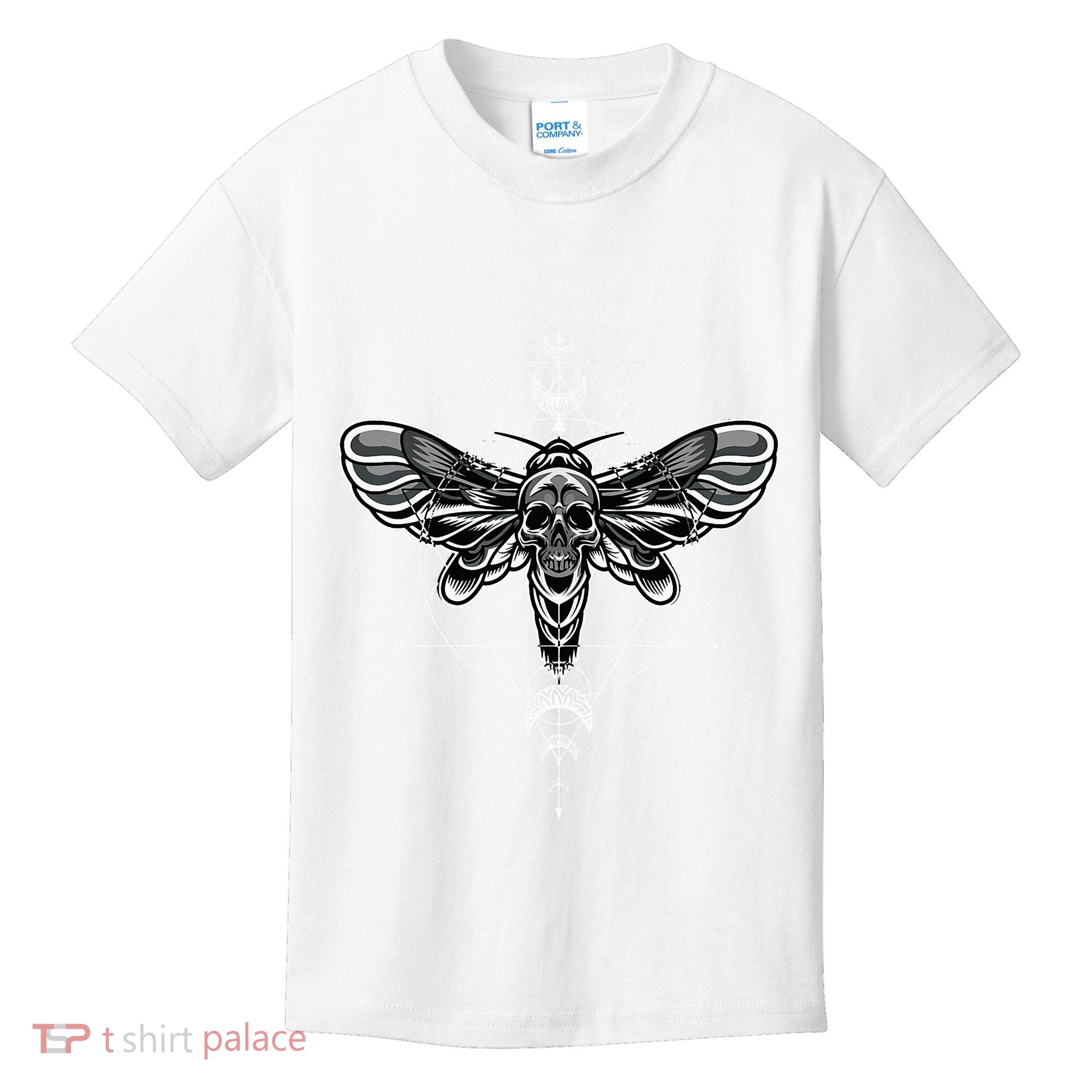 Occult Death Moth Mystic Death Moth And Sacred Geometry Kids T-Shirt