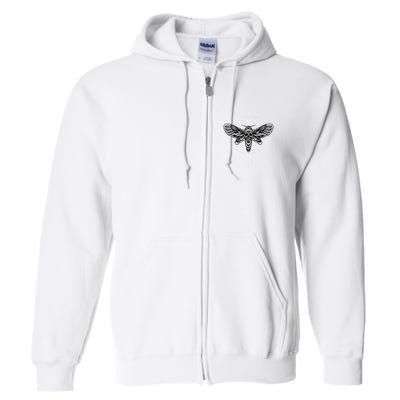 Occult Death Moth Mystic Death Moth And Sacred Geometry Full Zip Hoodie
