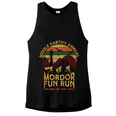 One Does Not Simply Walk Vintage Middle EarthS Annual Mordor Fun Run Ladies PosiCharge Tri-Blend Wicking Tank