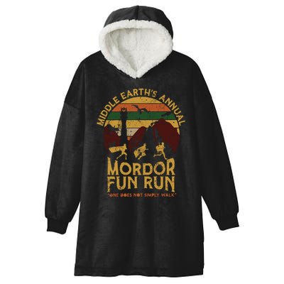 One Does Not Simply Walk Vintage Middle EarthS Annual Mordor Fun Run Hooded Wearable Blanket